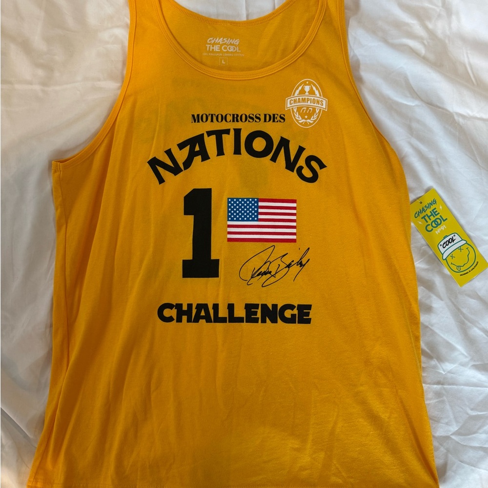 MXDN Yellow Motocross Tank Top size L 
David Bailey
